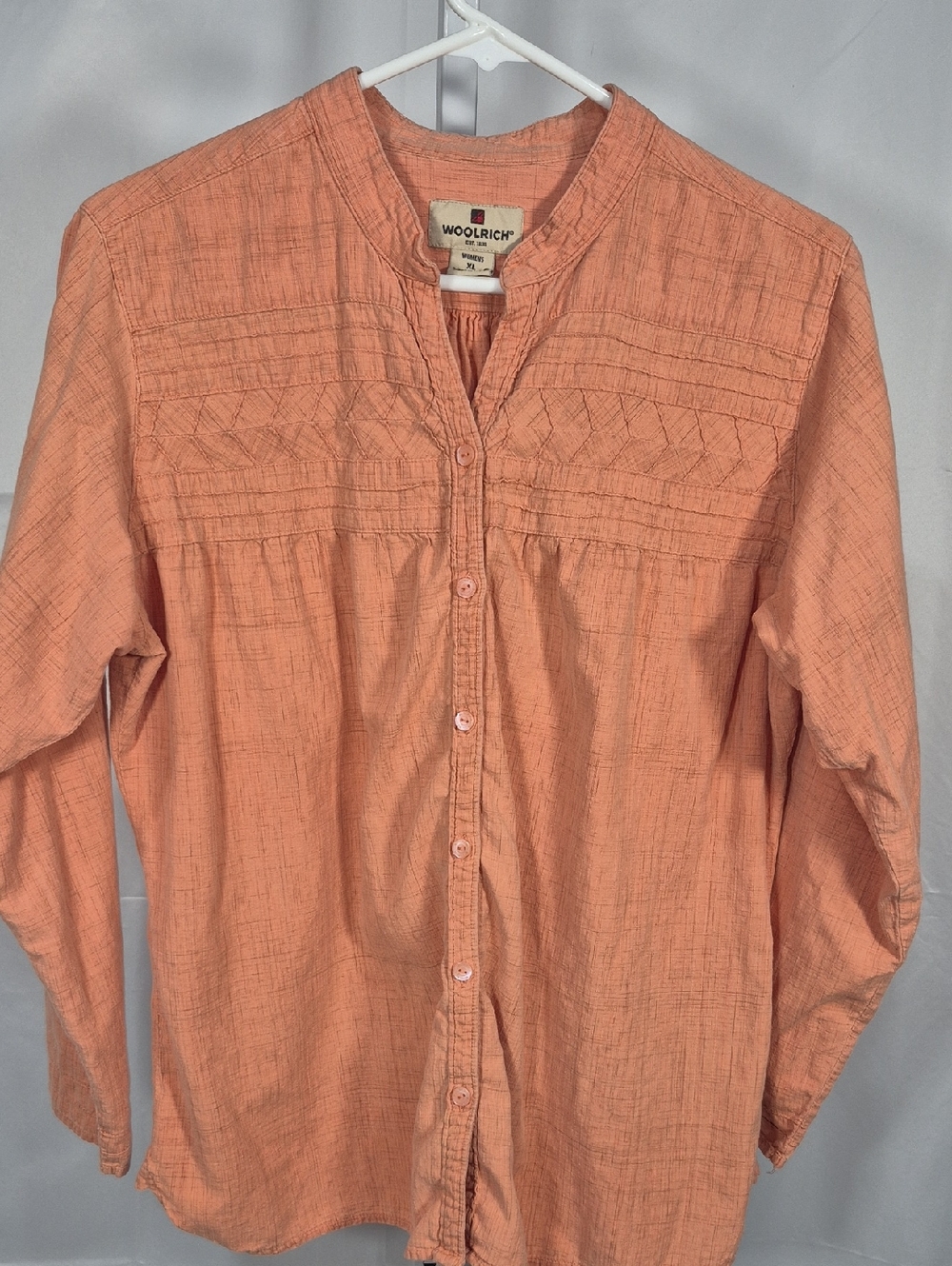 Woolrich Tops, Bundle Of 2, Light Blue, Orange/corral Pintuck Cotton , Boho
